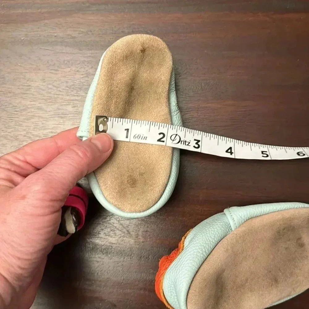 Koshine leather fox slip on shoes size OS